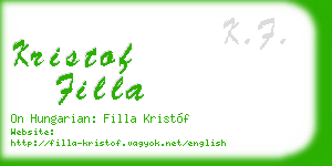 kristof filla business card